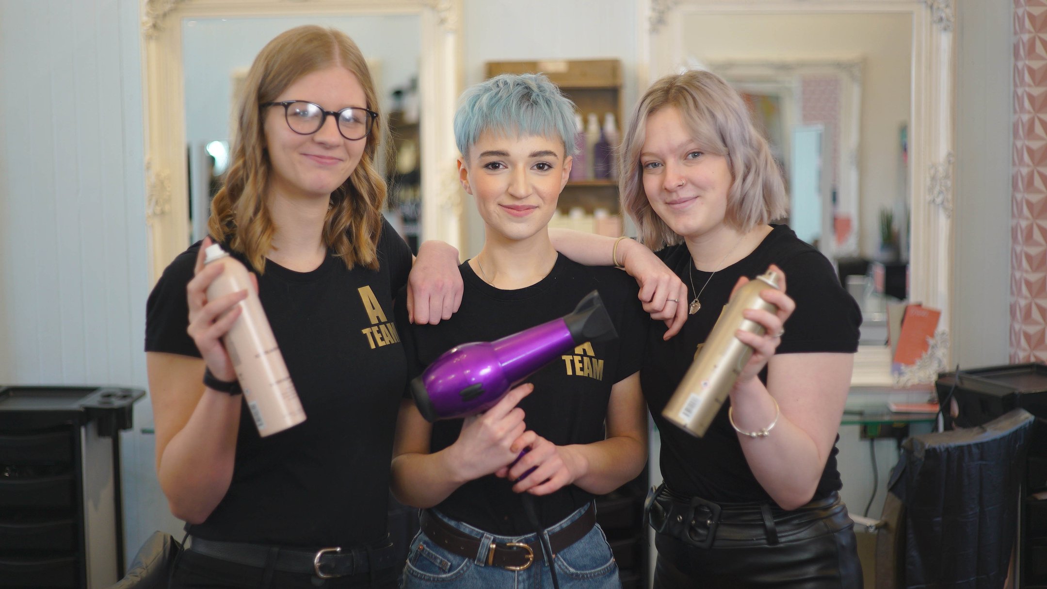 The Bijou team pictured together in the salon in an archive photograph