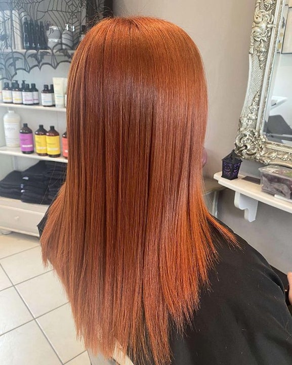 A smooth copper-coloured hair finish at Bijou