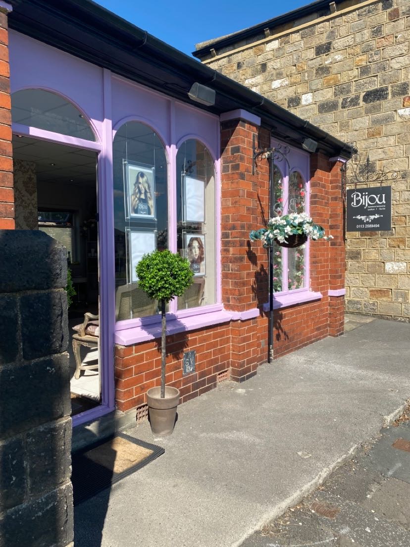 Bijou's lilac shopfront on Broadway, Horsforth